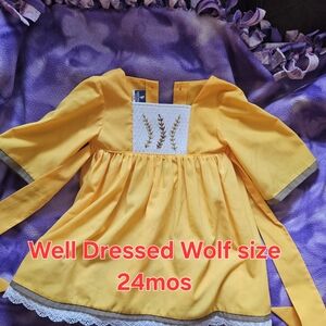 Well Dressed Wolf Yellow and White Flutter Sleeve Sundress